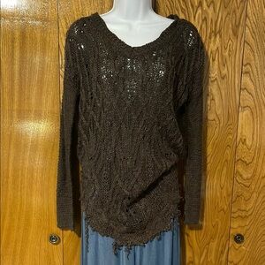 Altar'd State Dark Brown Knit Sweater